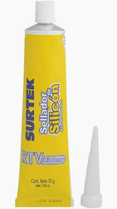 Silicon para alta temperatura,color aluminio en tubo, 70 gr Surtek 113457