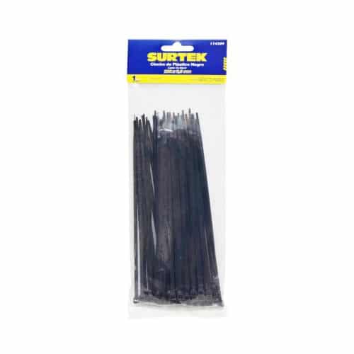 Cinchos plasticos 203 x 3.6 mm , tension 18 Kg de 50 piezas color natural Surtek 114208