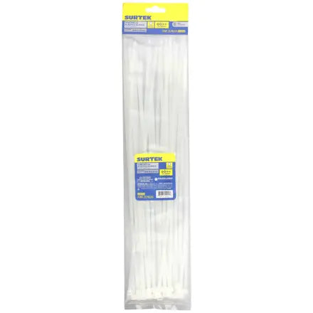 Cinchos plasticos 368 x 4.6 mm , tension 22 Kg de 25 piezas color blanco Surtek 114214