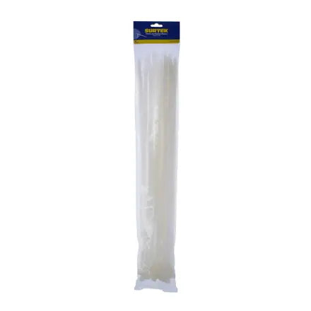 Cinchos plasticos 550 x 8.8 mm, tension 70 Kg de 50 piezas color blanco Surtek 114231