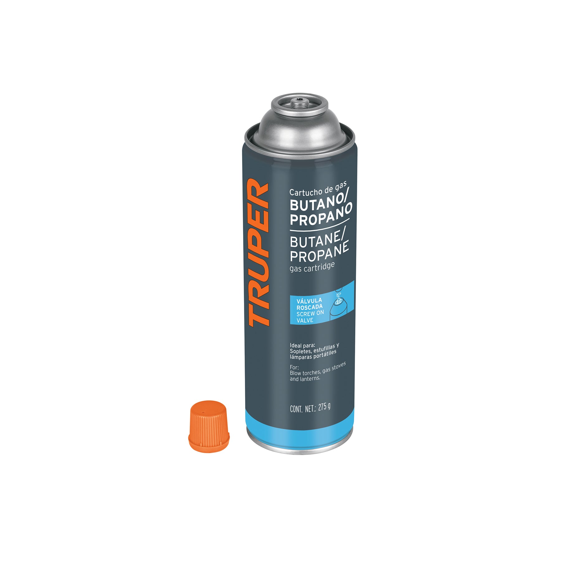 Lata de gas con valvula roscada de 275 g GAS-275 Truper 11915