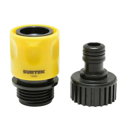 Juego conector llave para jardin click y adaptador 2 pzas. Surtek 130382