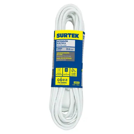 Extension electrica domestica color blanco 3 m Surtek 136141