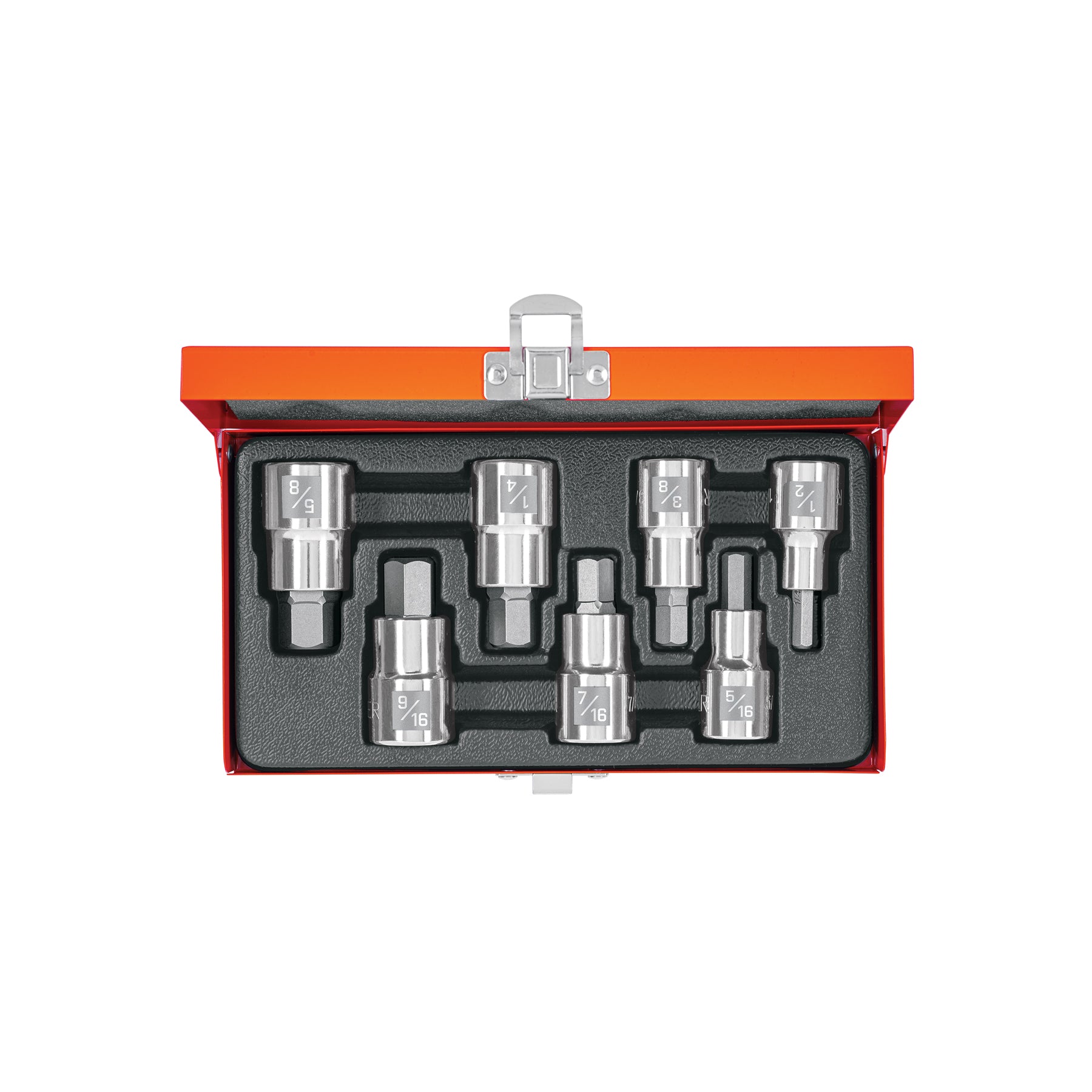 Juego de 7 dados cuadro 1/2 punta hexagonal estuche metalico STD JPH-1/2X7PH Truper 13929