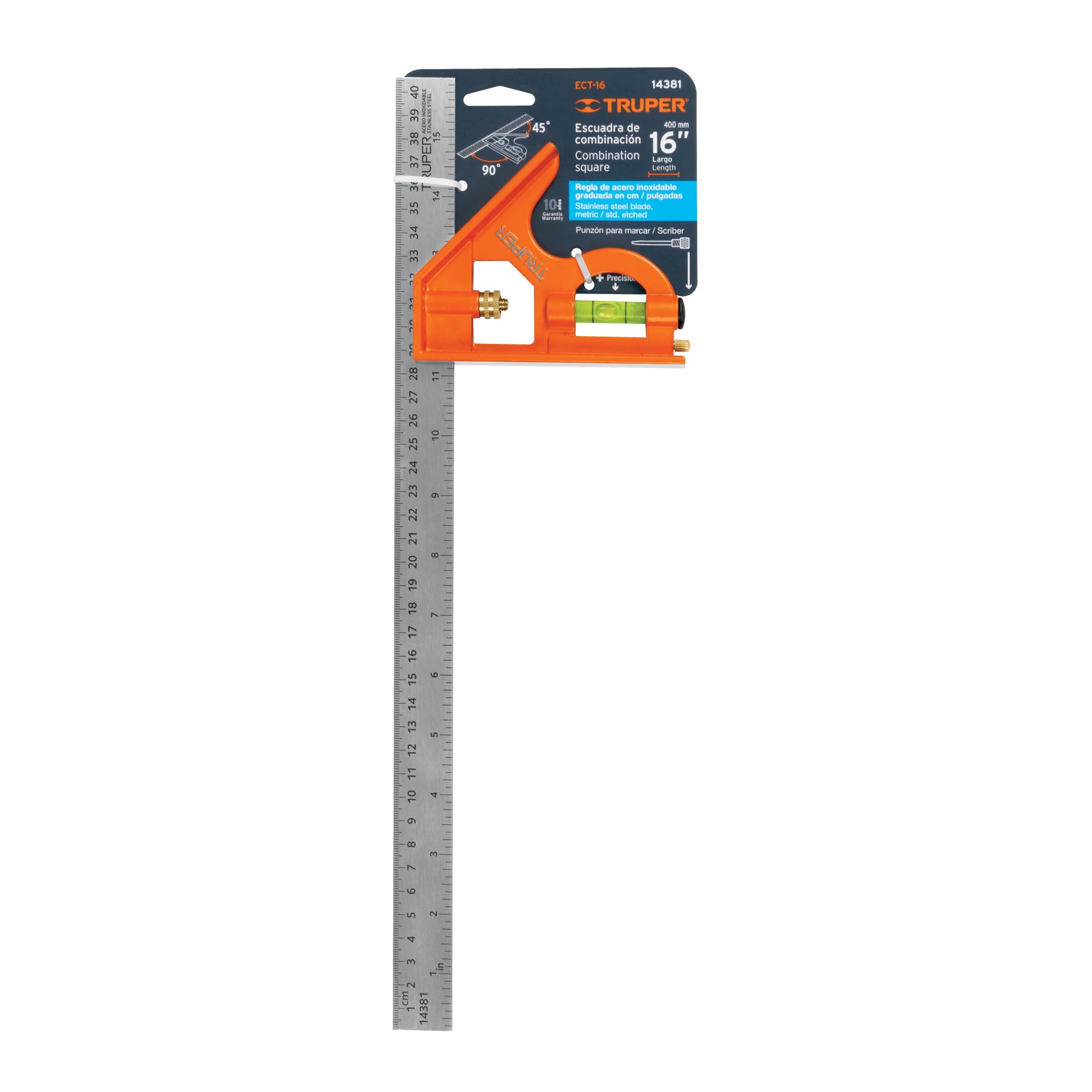 Escuadra 16 de combinación con punzón para marcar, ECT-16 Truper 14381