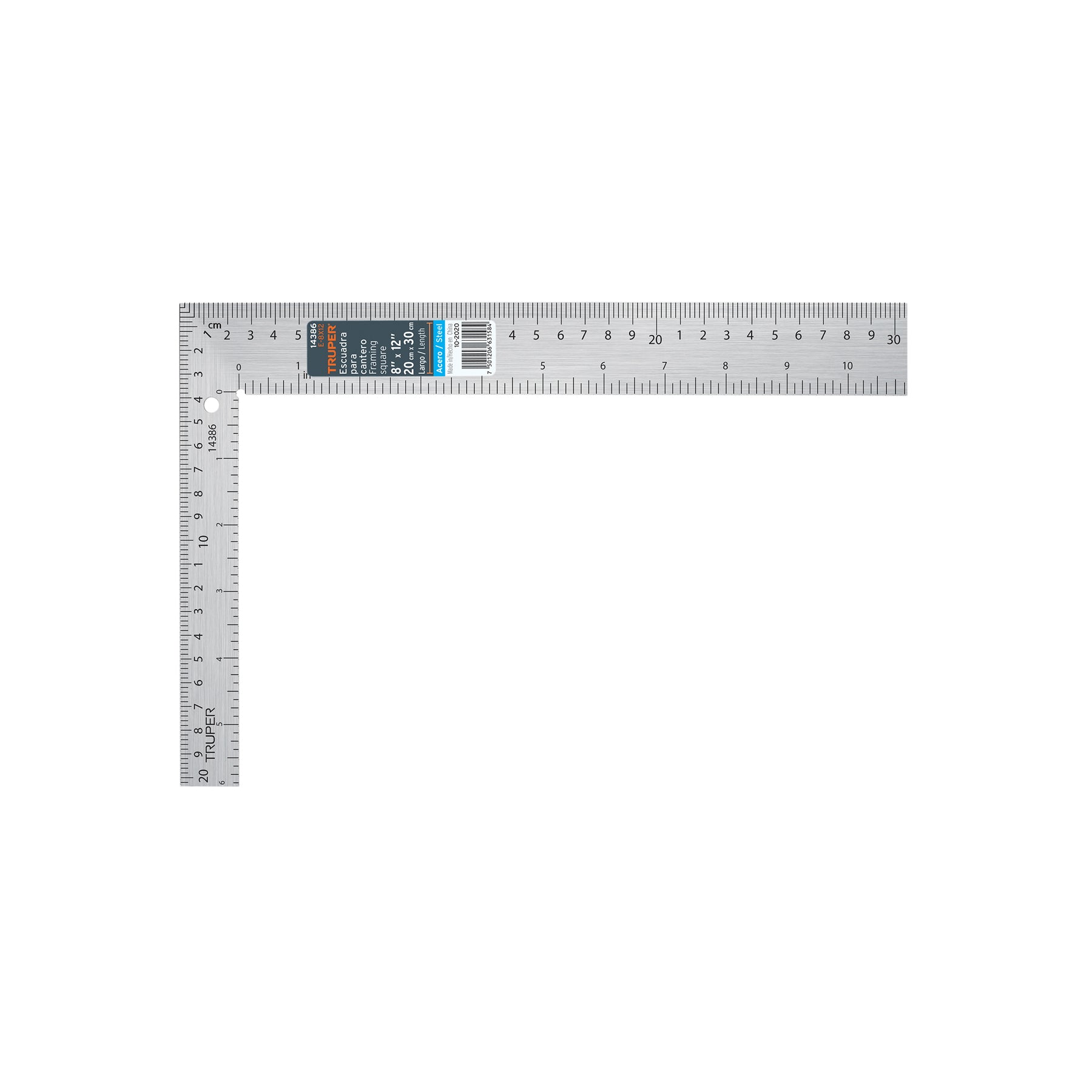 Escuadra 8x12 de acero para cantero, E-8X12 Truper 14386