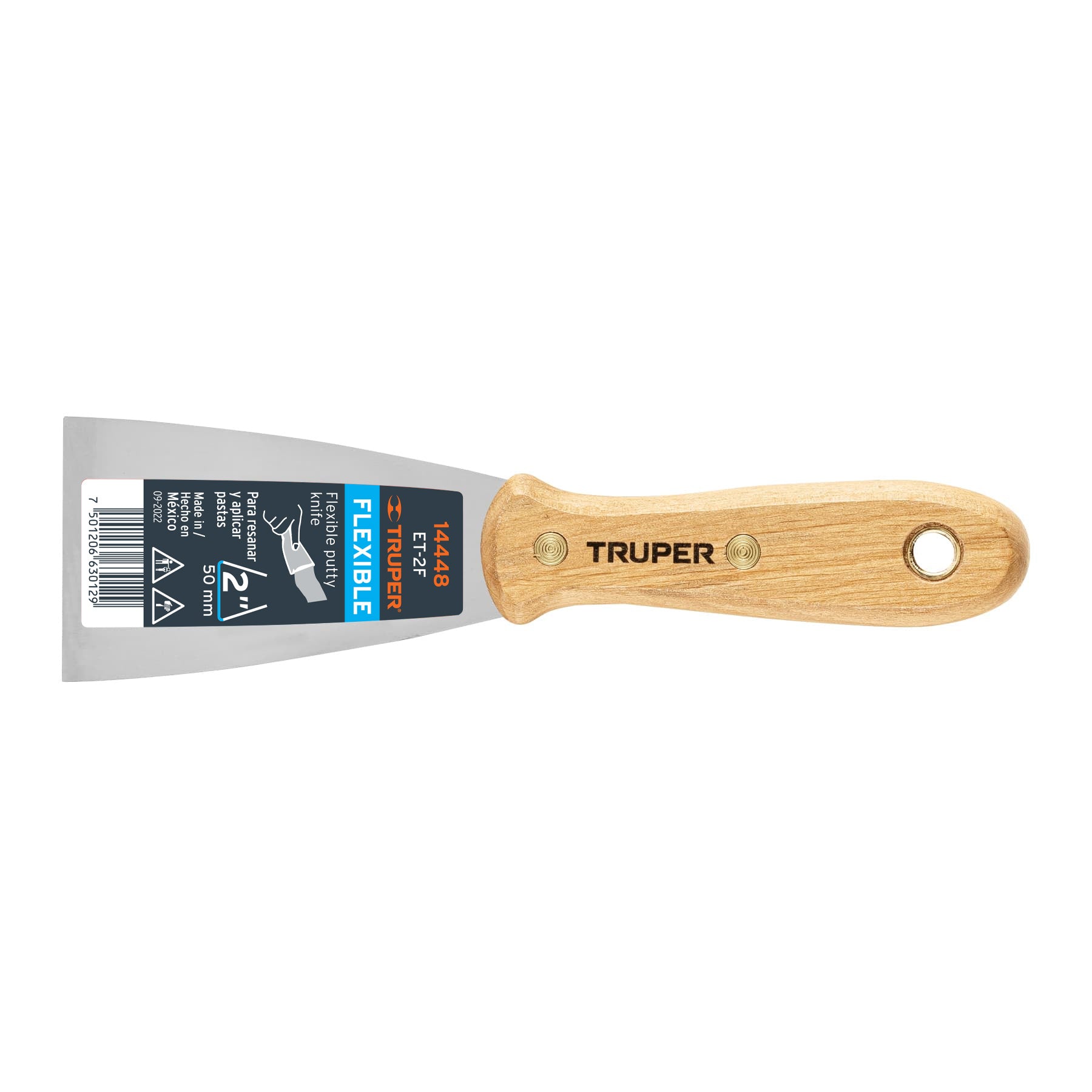Espátula flexible 2 con mango de madera, ET-2F Truper 14448