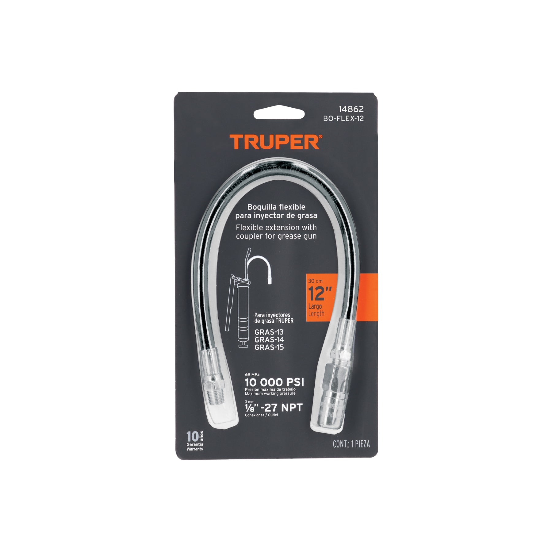 Boquilla flexible de repuesto para inyector de grasa BOFLEX12 Truper 14862