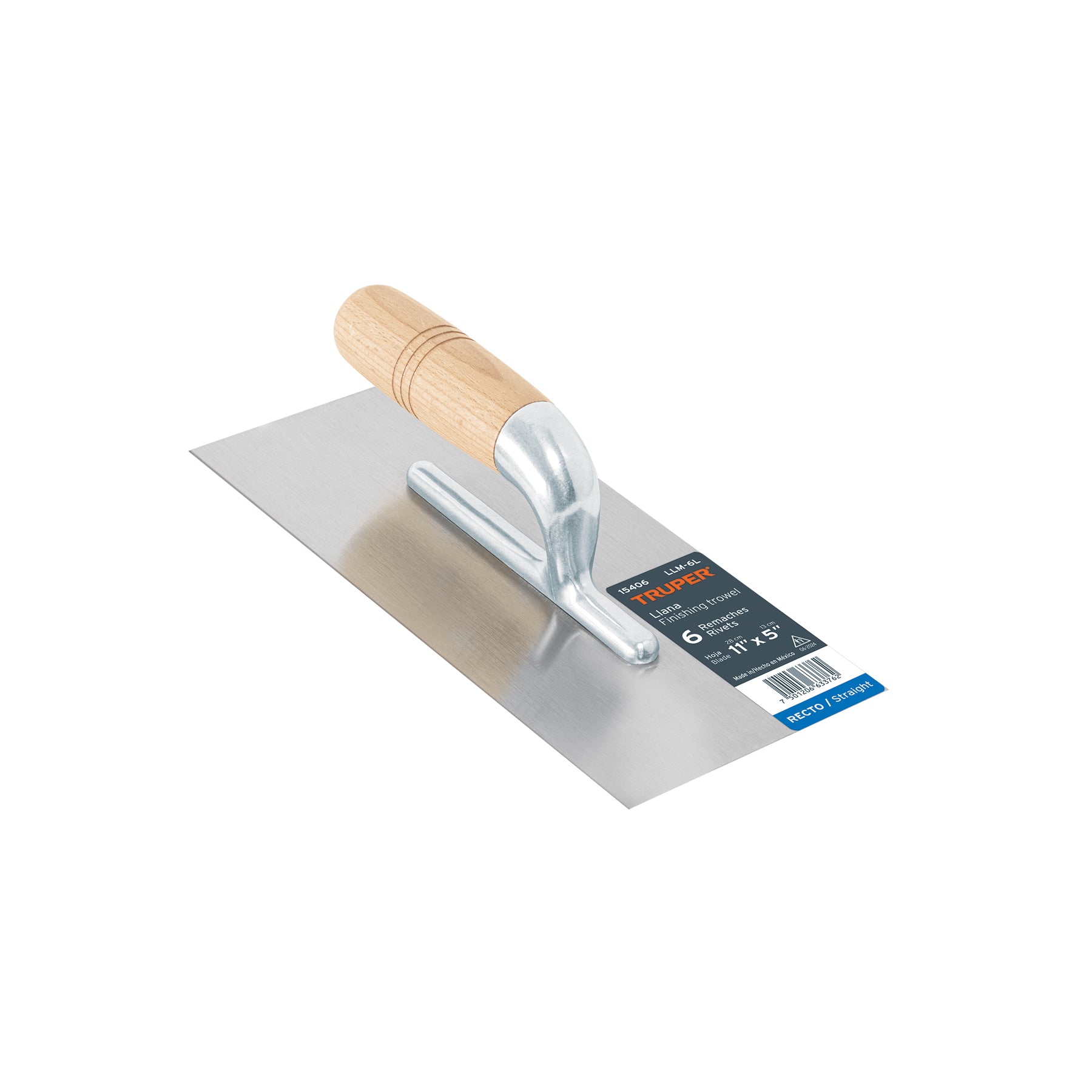 Llana canto recto 11 6 remaches mango madera LLM-6L Truper 15406