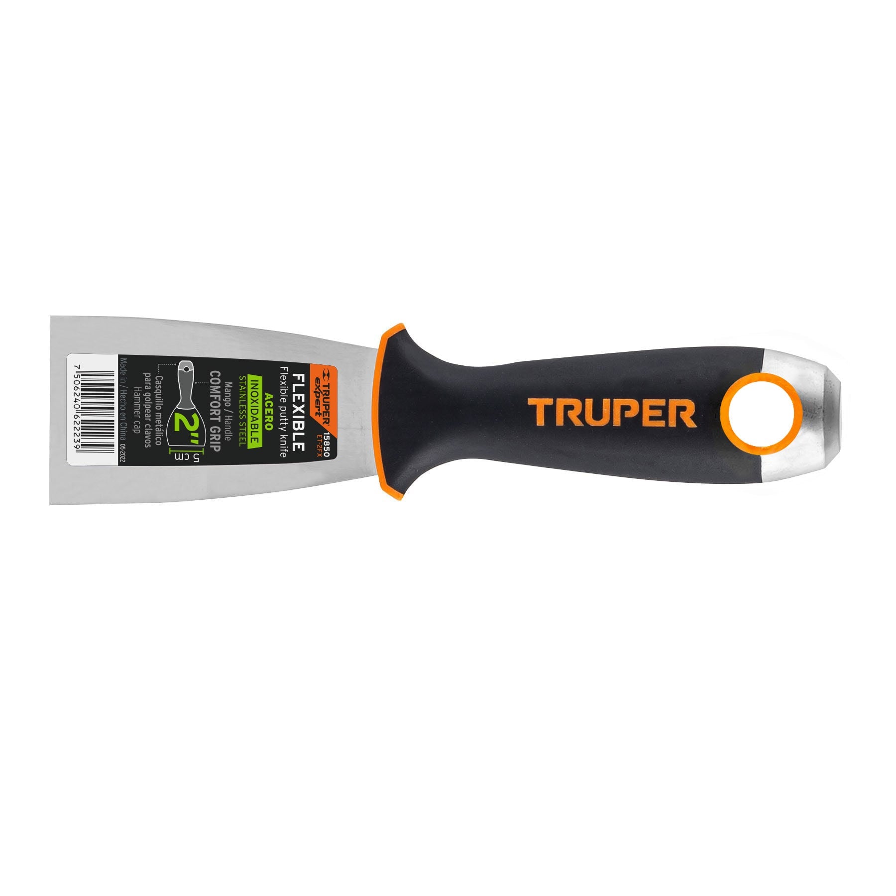 Espátula flexible 2 acero inox. mango Comfort Grip, Expert ET-2FX Truper 15850