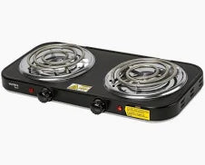 Parrilla Electrica 2 Quemadores En Espiral Negra Basic PAEL-2CPN 26092
