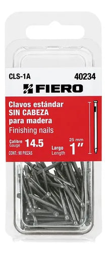 Blíster con 90 clavos estándar 1 sin cabeza, Fiero 40234 CLS-1A