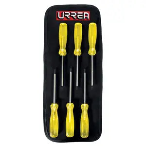 Juego de destornilladores con mango ámbar, punta torx, 6 piezas Urrea 93W