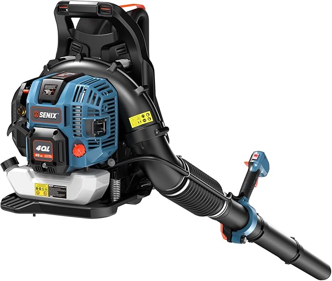 Sopladora de gasolina tipo mochila 49cc 7000 rpm 195 MP Senix BLB4QLM