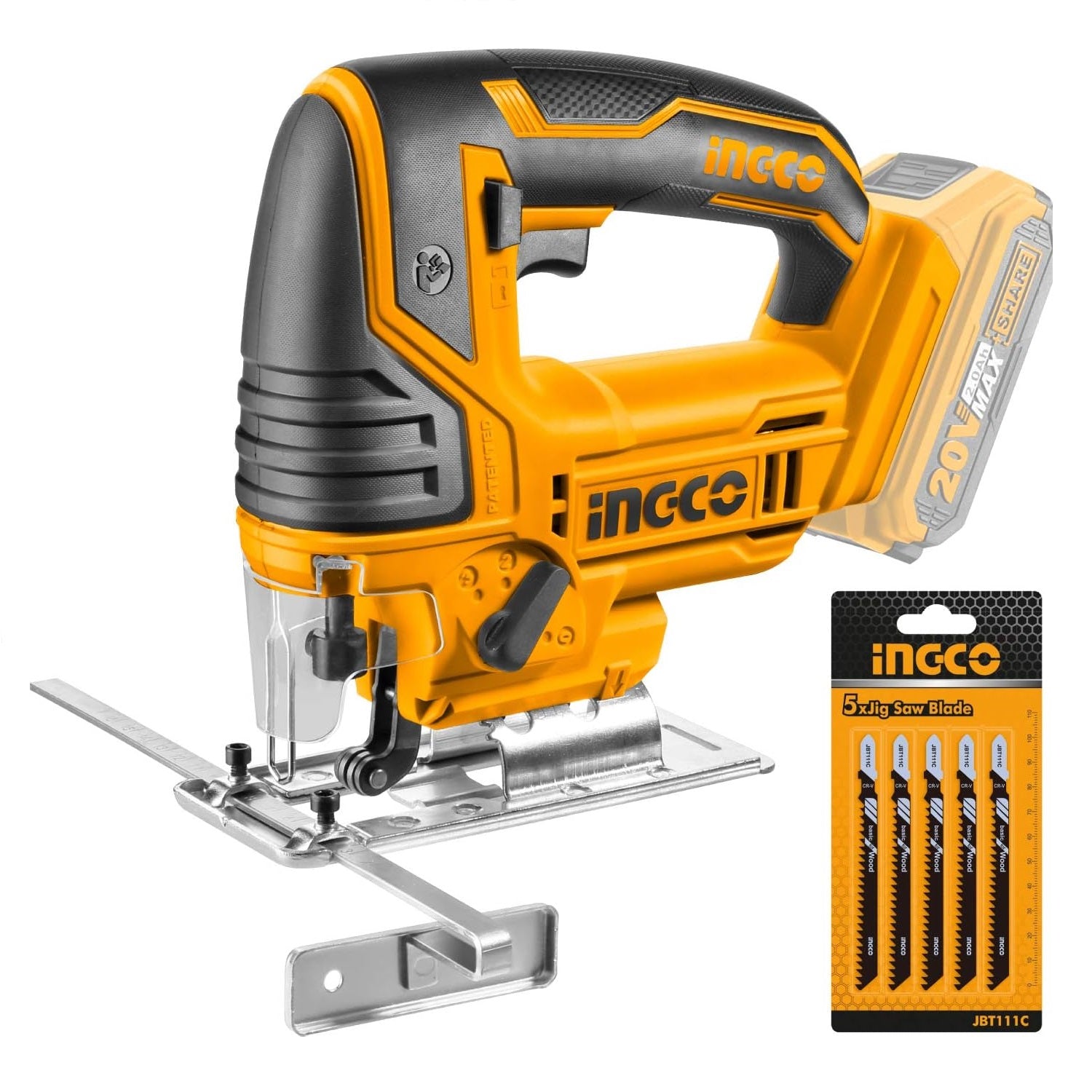 Sierra caladora de iones de litio 20V 2400RPM Ingco 1/2 CJSL8501