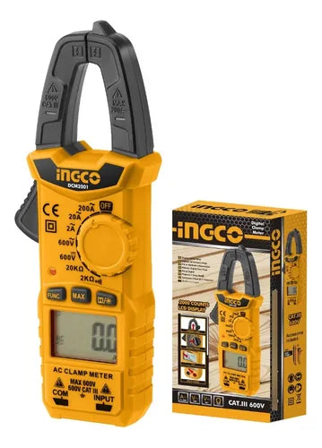 Pinza amperimétrica digital de gancho 600V 200A DCM2001