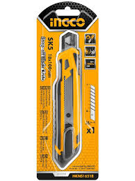 Cuter 18 MM 1 hoja material SK5 soft grip Ingco HKNS16518