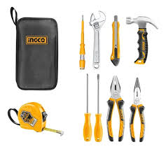 Juego de herramientas manuales de 9 piezas con bolsa de lona Ingco HKTH10809