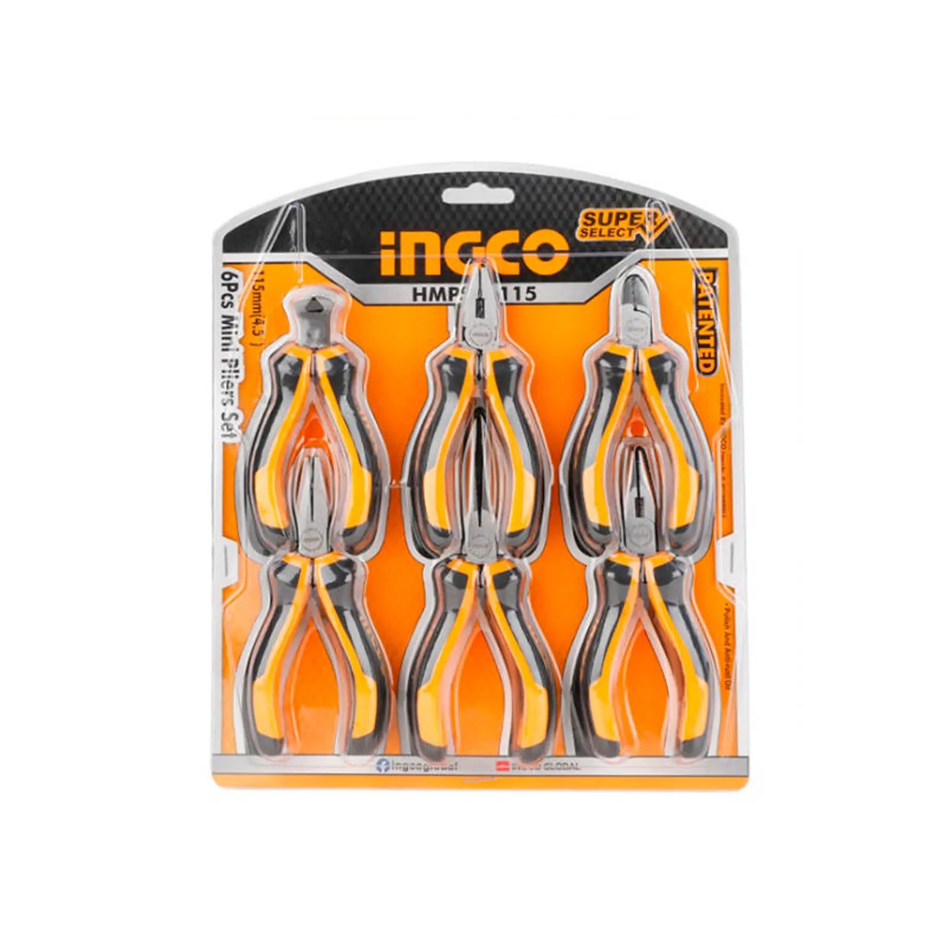Juego de mini alicates 6 piezas Ingco HMPS06115