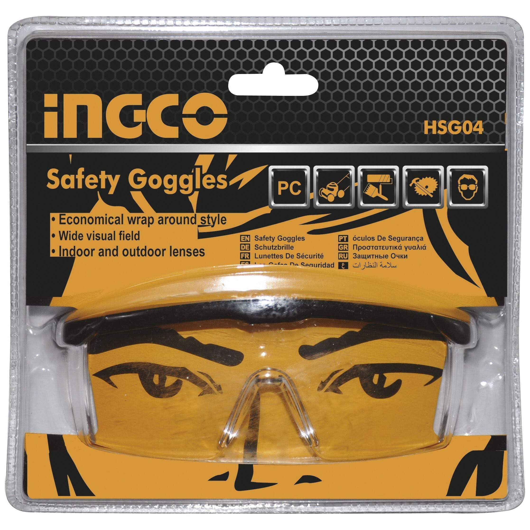 Gafas de seguridad / Patillas Vidrio Ingco HSG04