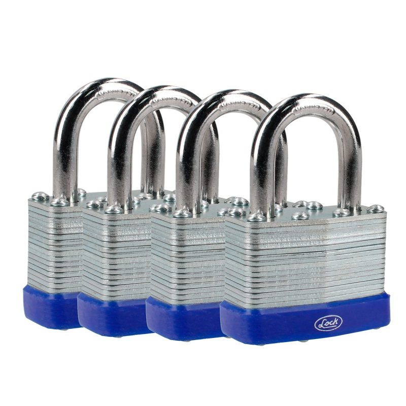 Juego de 2 candados para cortina 80 mm cromo satinado llave estandar Lock J4CL