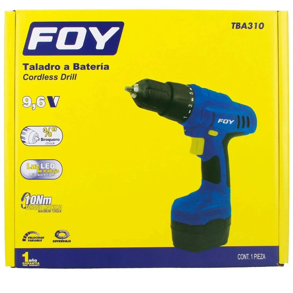 Taladro/atornillador 3/8 bateria Ni-Cd 9.6V TBA310