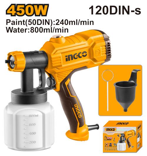 Pistola eléctrica para pintar 450w 800ml Ingco USPG3508